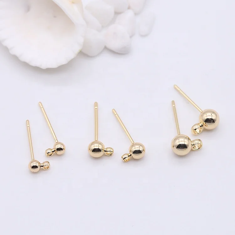 

Fashion Simple Style China 14K Gold High Quality Tiny Stud Earring Small