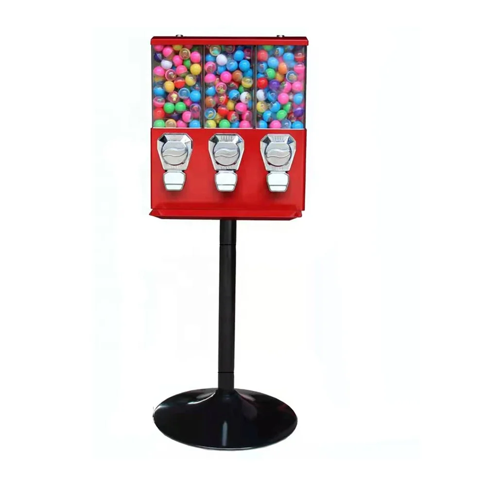 
Triple Head Bulk Candy Vending Machines Triple Gumball vending Machine for Sale 