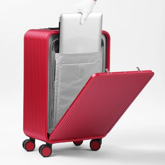 

Travel businessTrolley Case Front Open Cover Side Open Suitcase Aluminum Magnesium Alloy Carry-on Luggage