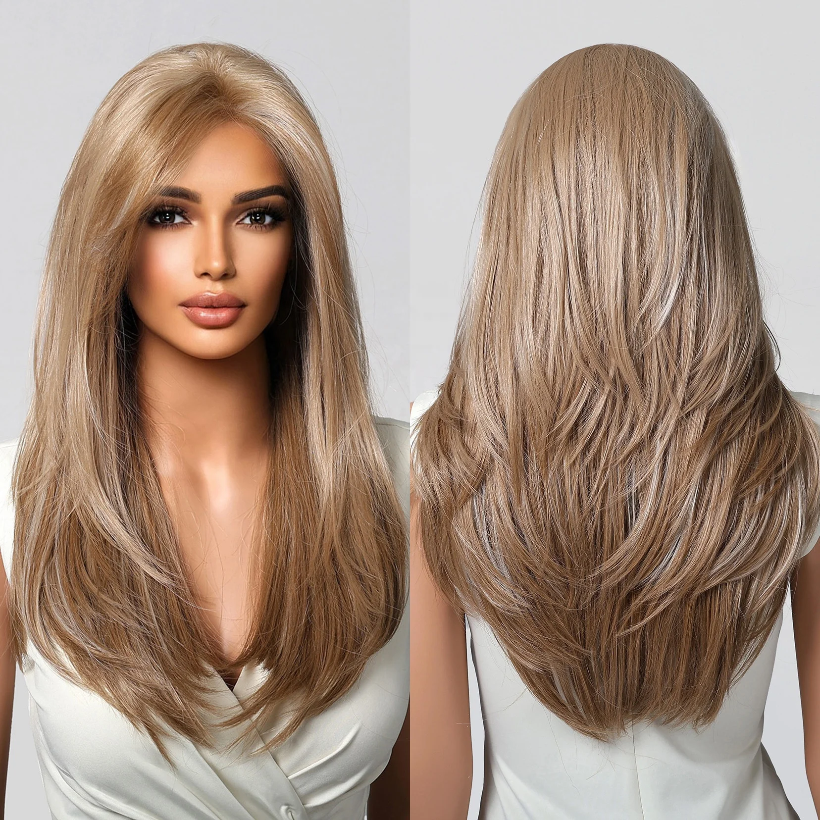 Synthetic 13x6 Lace Wigs Long Straight Hair Blonde Platinum Wigs Daily Use Party Wig for White Women Heat Resistant