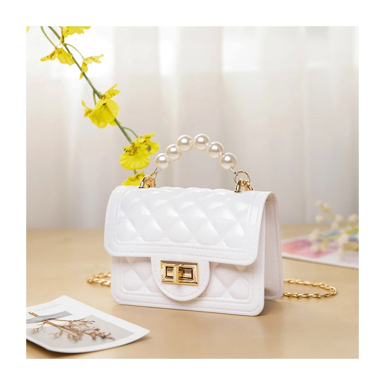 

Hot Selling New Fashion Handbags For Girls Mini Jelly Kids Pearl RTS Women Purse Handbag, Customized color