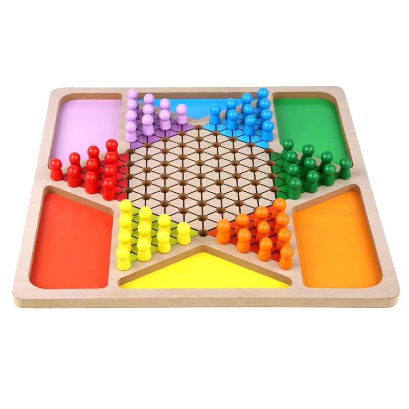 

Wooden multifunctional children's adult parent-child interaction two-in-one game chess flying chess and checkers