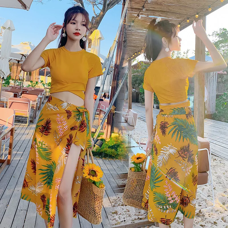

Bikini Set Women Fashion Summer High Waist Vintage Preppy Girls Three Piece Swimsuit Sexy Breathable Women Swimwear Beachwear, Can be customized