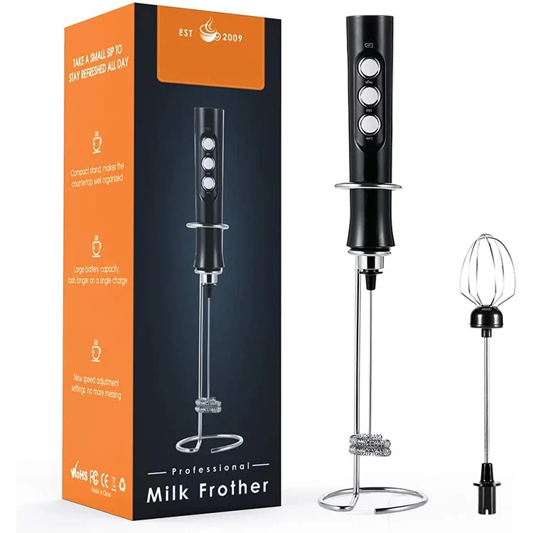 

High Quality Automatic USB electric Handheld Foam Milk Maker Electric Coffee Frother, White & black