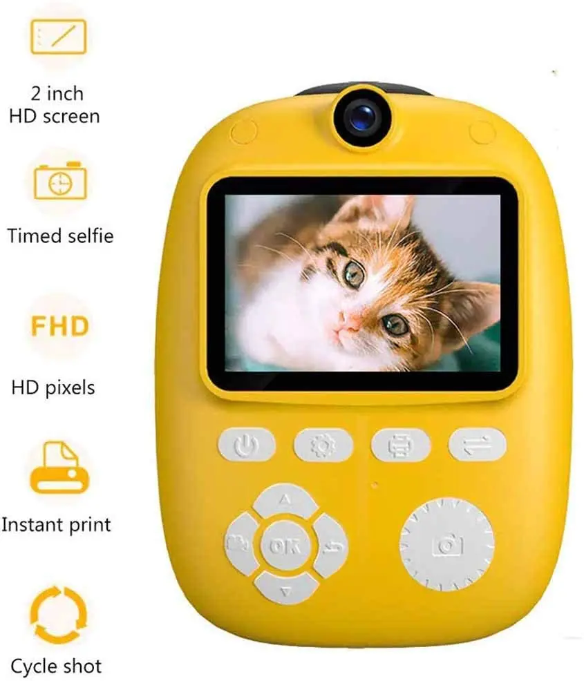 Zero Ink Instant Printer Camera,Kids Digital Instant Fun Printing ...