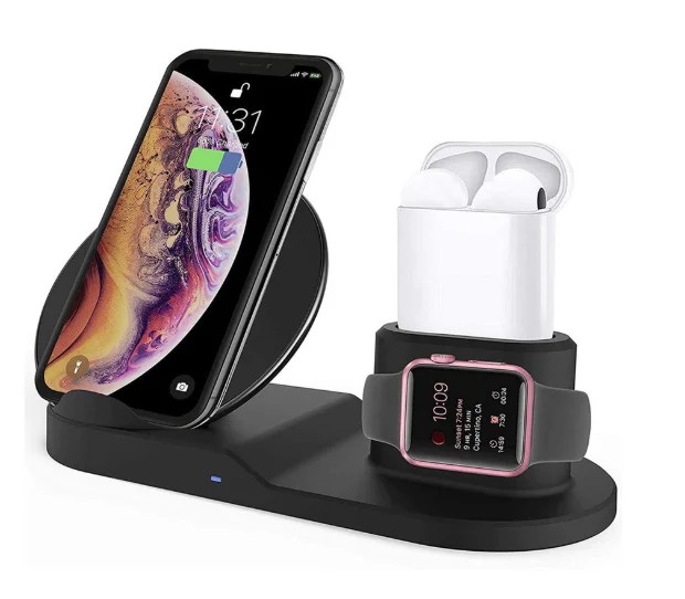 
Cellphone Qi Wireless Charger Portable 3 in 1 Charging Station For iPhone Earbuds Air Pod  (62479224340)