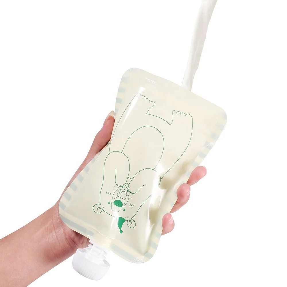 100ml Aluminum Foil Baby Feeding Bag Resealable Cap Recyclable Nozzle