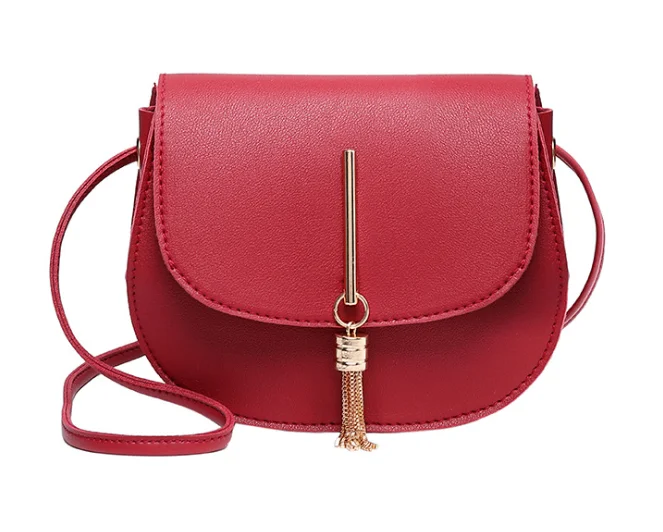 

New Korean fashion shoulder bag tassel small round bag, Red, pink, white, black, gray