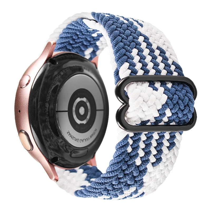 

20mm 22mm Braided Nylon Watch Band Adjustable Buckle Stretchy Sport Wristbands for Samsung Galaxy