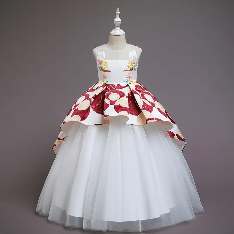 

Girls' long unicorn dress Christmas dress Princess dress