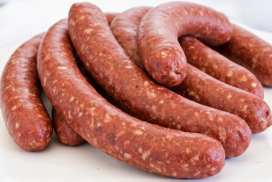 Venison sausage on outdoor grill