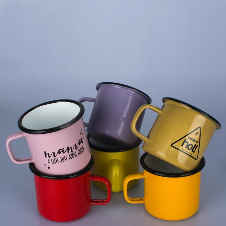 

Mikenda Custom Writing Customized Color Coffee Water Mug Wholesale Enamel