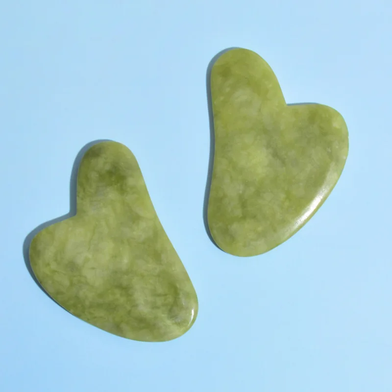 

100% Natural Popular Stone Gua Sha Tool Facial Massage jade roller Scrapping Guasha Plate For Face, Green