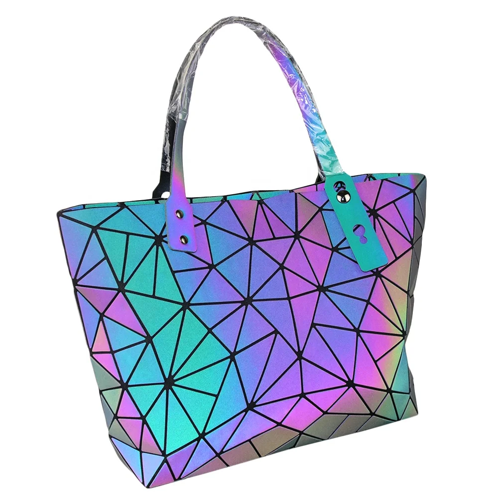 

Bling Handbags Luminous Zipper Luxury Bags For Women Custom Tote Bag