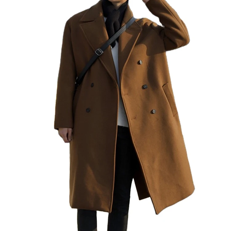 

New winter wool coat for men overcoat men wool double breasted overcoat