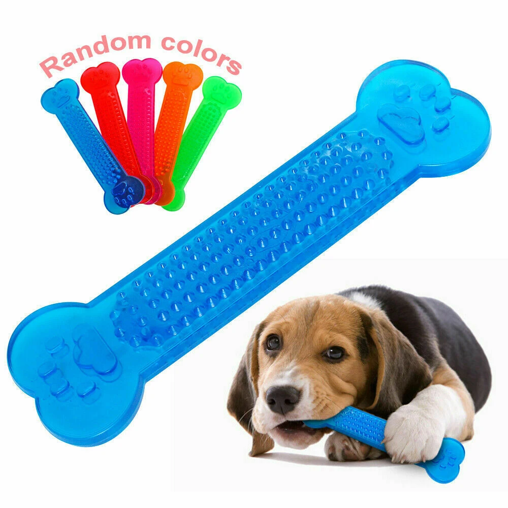 

Hot Sale Pet Dog Chew Toys Bone Toy Aggressive Chewers Dog Toothbrush Doggy Puppy Dental Care For Dog Pet Accessories, Orange,red,green,blue