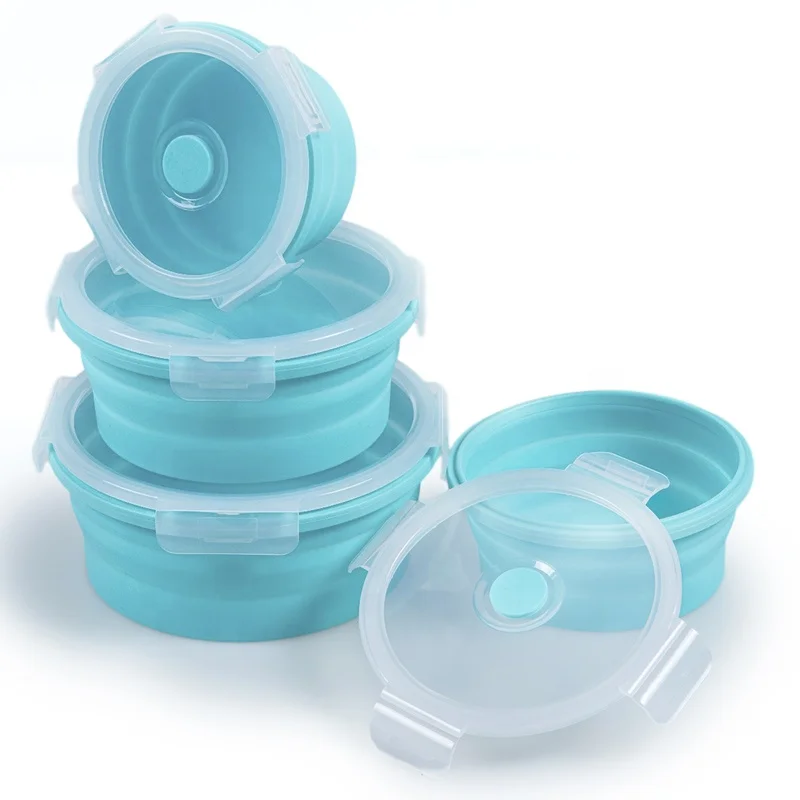 

Bpa Free Round Set Of 4 Healthy Children Lunch Box Eco Friendly Storage Box For Food