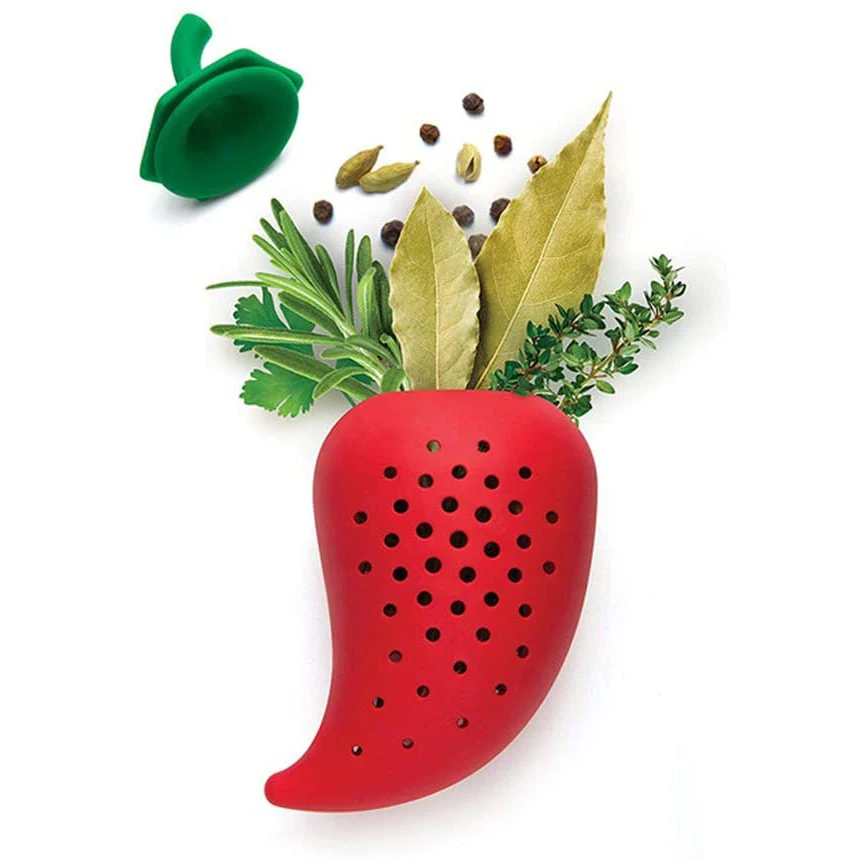 

Tea Leaf Strainer Filter Diffuser Strawberry Silicone Herb and Spice Infuser