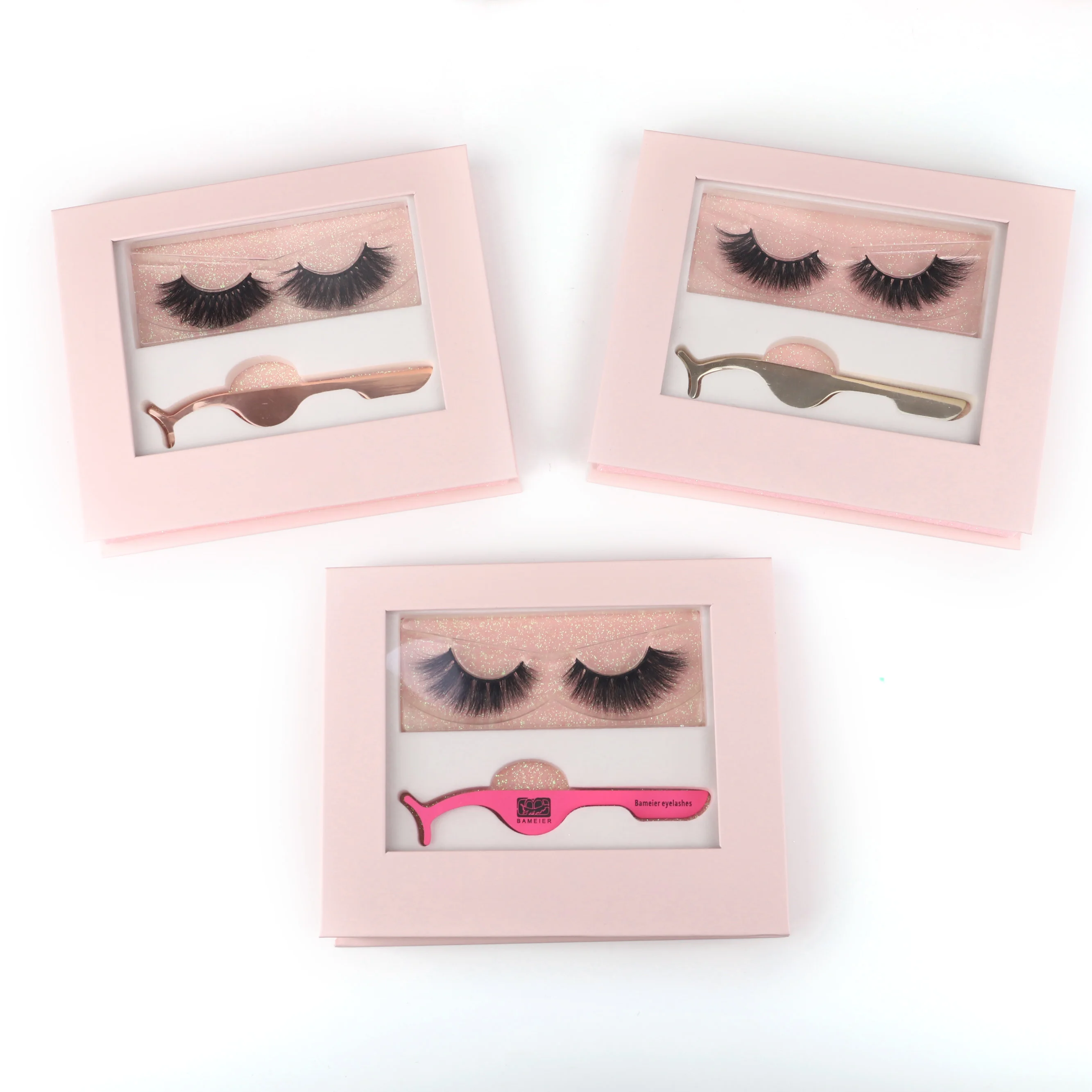 

Wholesale Private Label real mink 25mm Eyelashes With Custom Eyelash Packaging Box, Natural black