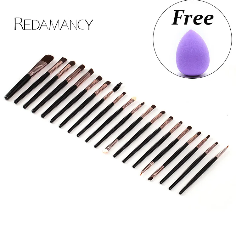 

20Pcs Black Eye Makeup Brushes Synthetic Hair Eye Shadow Eyeliner Eyebrow Eye Brush Make Up Brush Set