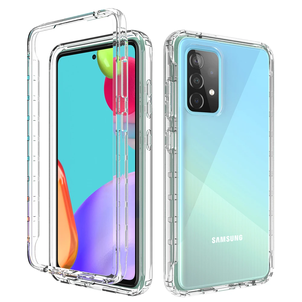 

360 Degree Protection Full-Body Rugged Clear Hybrid Case with Built-in-Screen Protector For Galaxy A02S A12 A32 A52 A72 5G