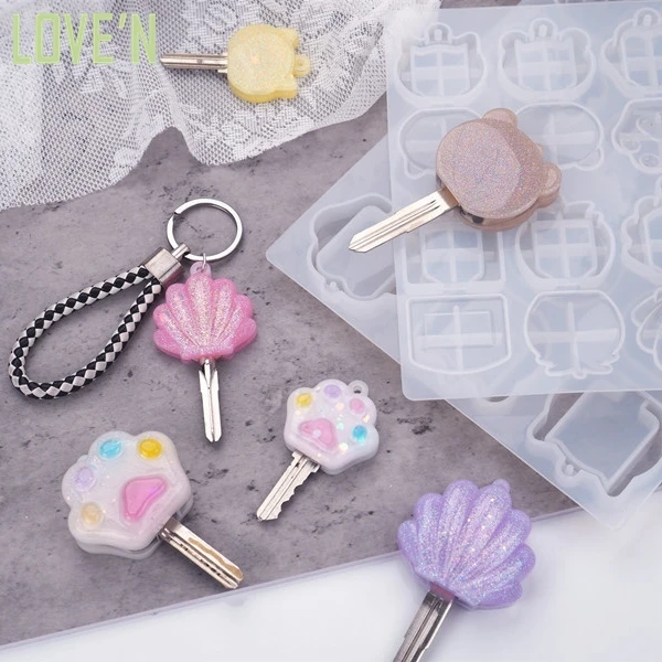 

LOVE'N LV225K DIY resin Charms Kawaii Casting Mould key chain case decor keychain car key cover silicone mold for making crafts