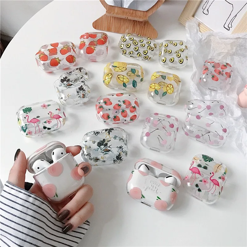 

Custom Printing fruit Pictures Cute Clear Smooth PC Shockproof Cover Case for Apple Airpods Pro