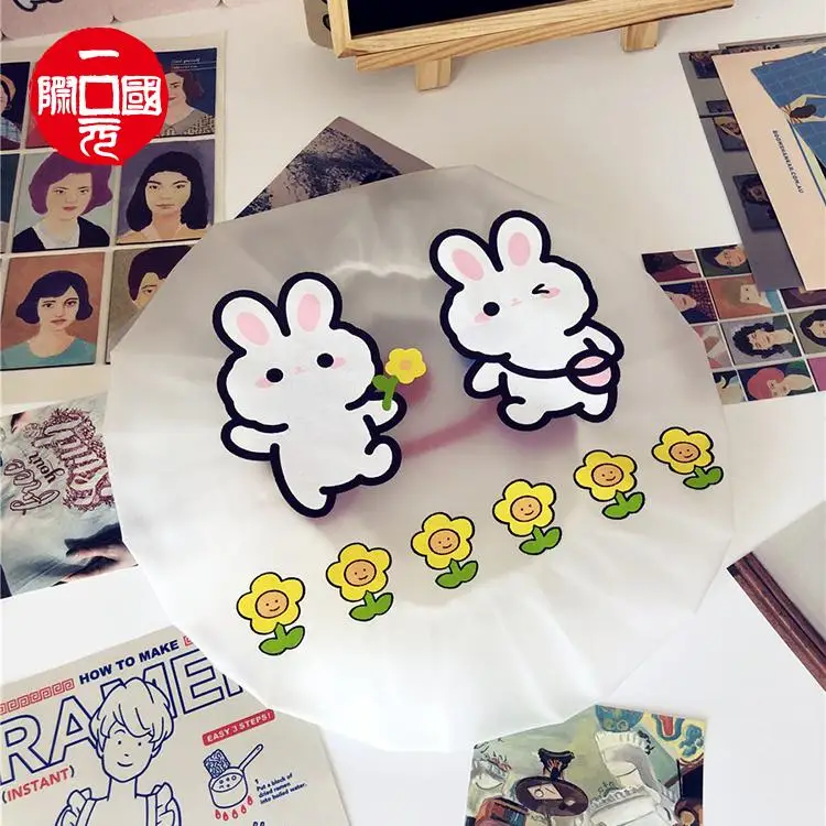 

New Cute transparent shower hair cap