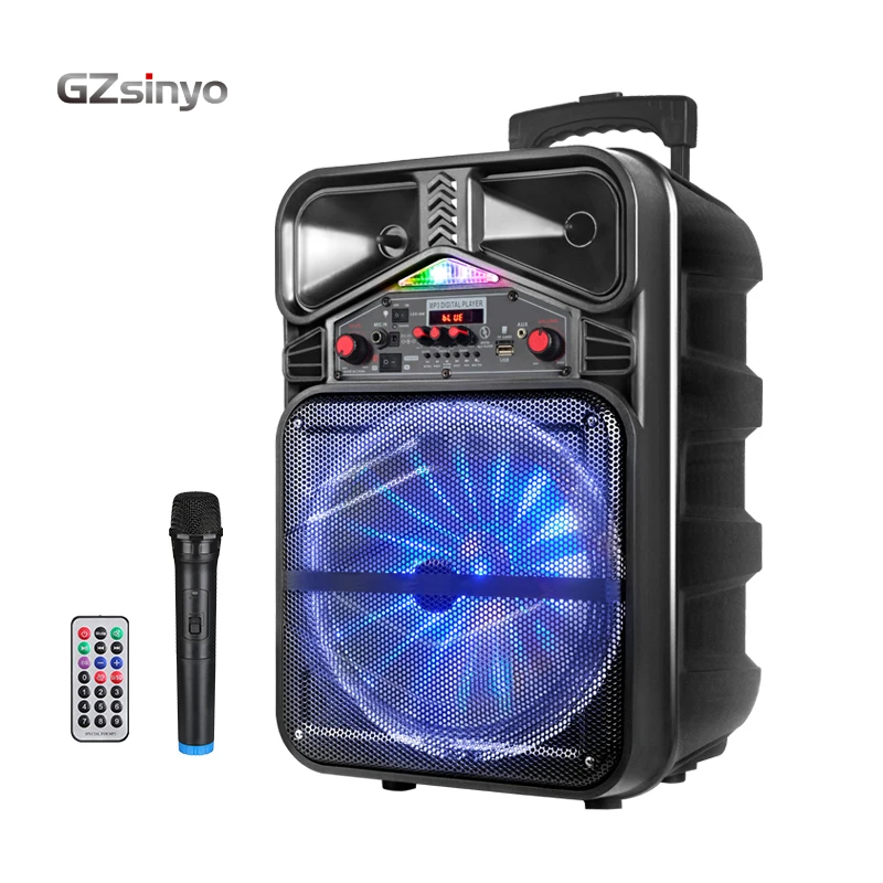

12inch Multifunction Party Rechargeable Portable Trolley Speaker with LED light