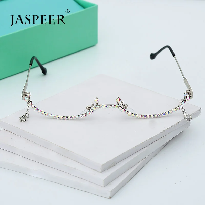 Jaspeers  diamond glasses glasses frame metal  chain glasses 2019