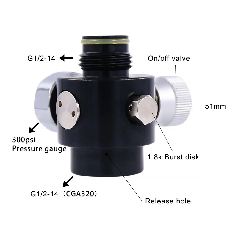 Airsoft Pcp Paintball Tank Cylinder Adjustable Compressed Air Regulator