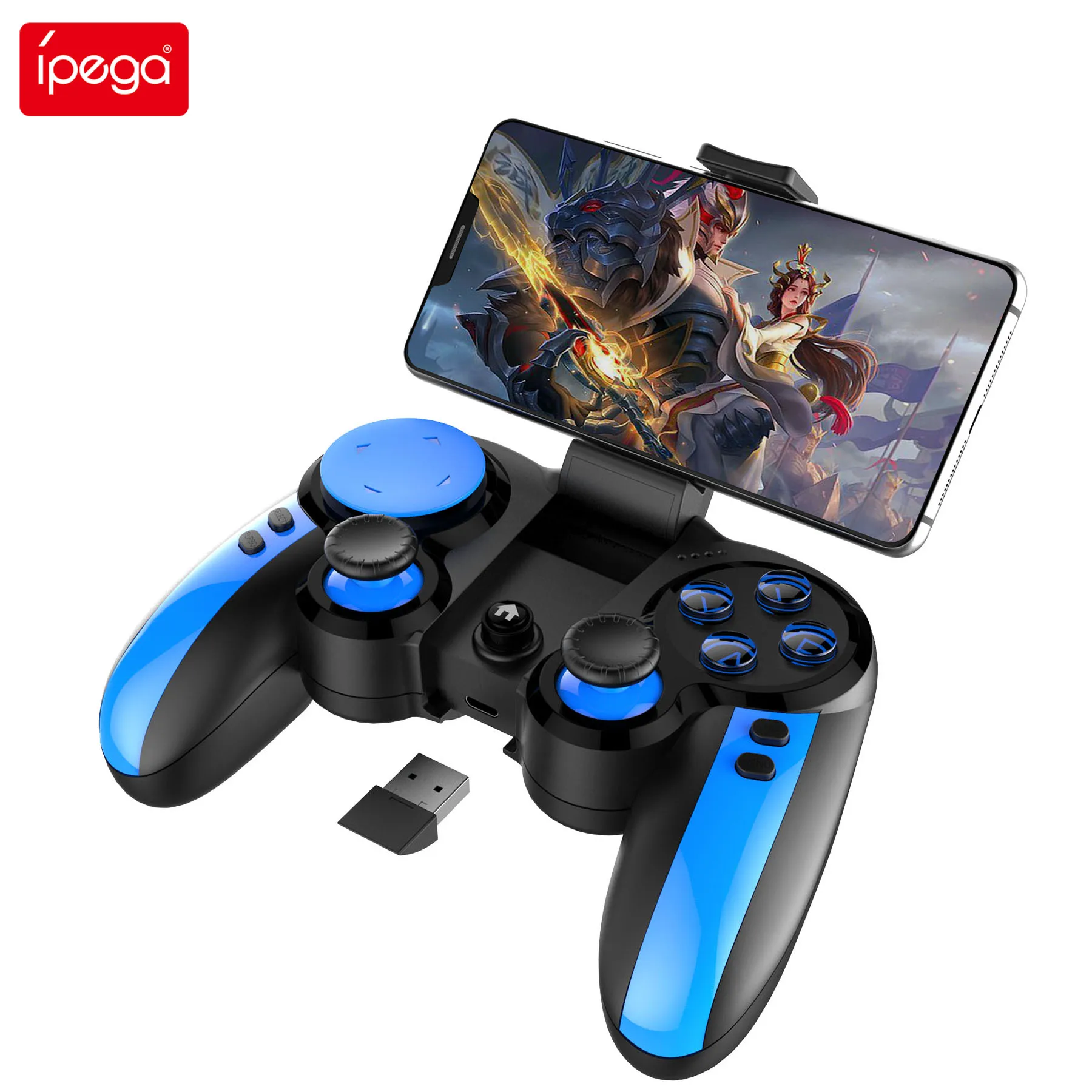 

IPEGA 2021 new products video portable joystick mobile game controller wireless gamepad handheld game, Black & blue