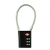 Black 3 Dials combination cable Lock with authorization