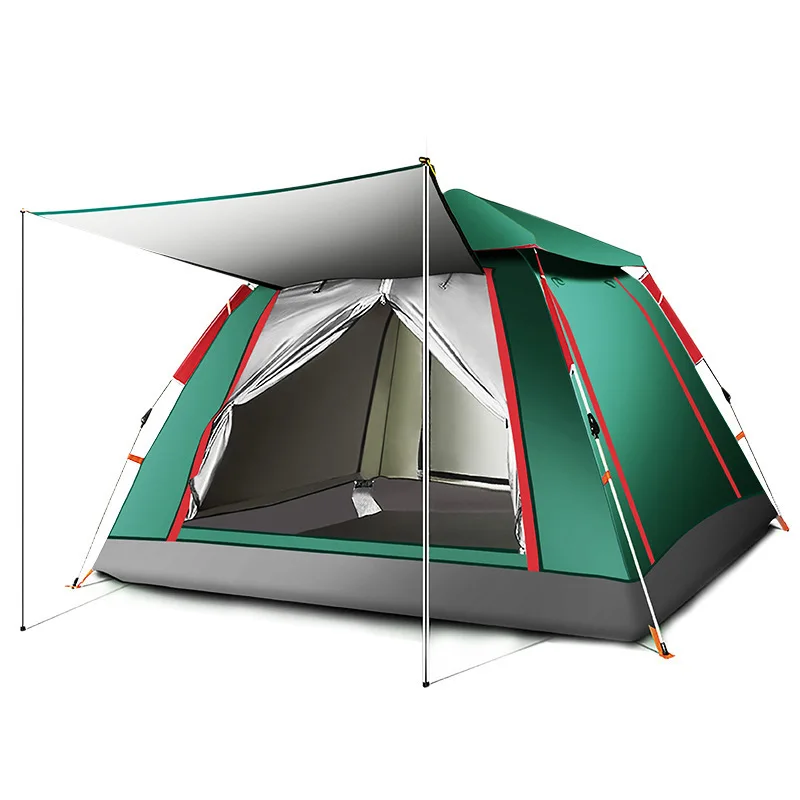 

Amazon Hot Sale Outdoor Tents 3-4 People Automatic Camping Speed Open Four-Sided Tent, Dark green/ blue