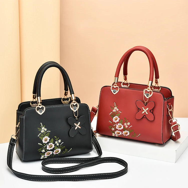 

CB423 New Style Embroidered flower Design Single Shoulder Tote Bag 2022 Fashion Bags Women Handbags Ladies Crossbody
