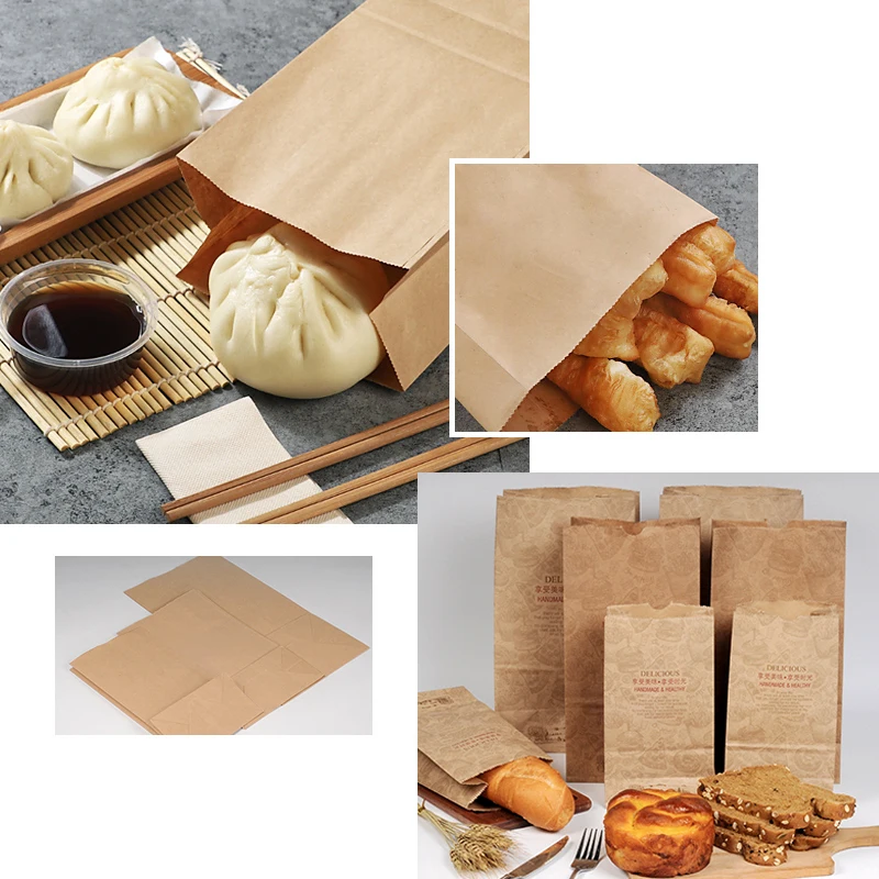 Wholesale Promotion Eco Friendly Brown Paper Bag Food Take Away Square
