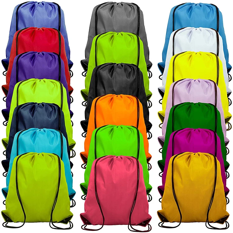 

High quality colorful waterproof durable 210d polyester drawstring bag for outdoor, Black,red,deep blue,orange,sky blue,yellow