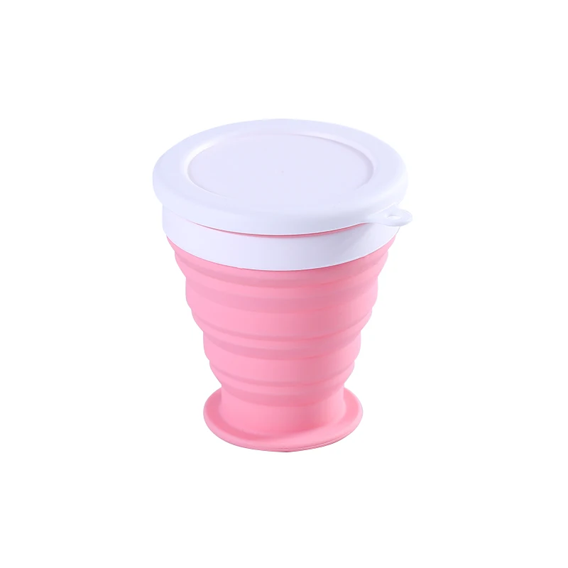 

Wholesale Collapsible Outdoor Convenient To Carry Retractable Silicone Foldable Cup, Pink, green, gray, blue