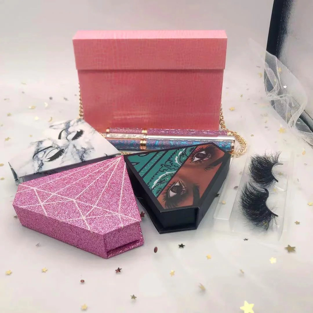 

Wholesale 100% real 25mm 3d 6d mink eyelashes with custom eyelash packaging box