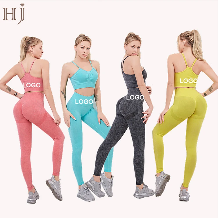 

Women Fitness Suit Seamless Yoga Sets Gym Clothes 2 Piece Set High Waist Sport Leggings Workout Pants and Crop Top Shirts, Fourteen colors