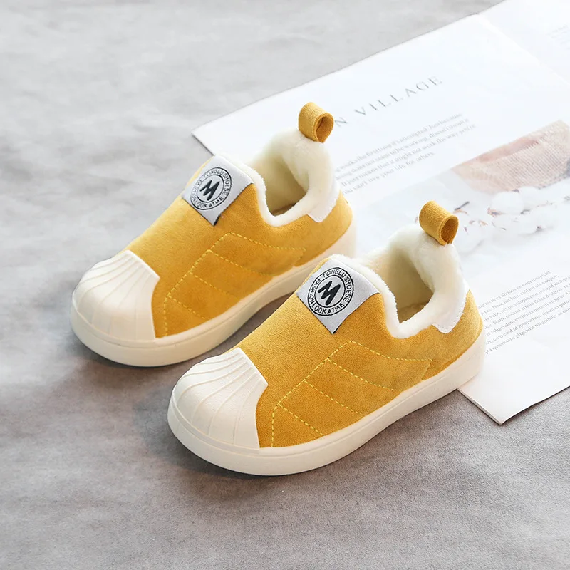 

Children's cotton-padded shoes winter style shell head soft bottom warm casual cotton-padded shoes for boys and girls fashion, Pink