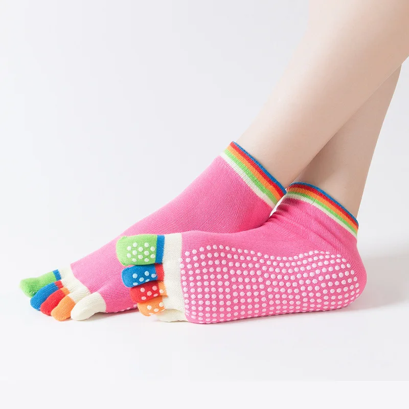 

15 colors open toe compression women non-slip yoga grip 5 toe separator socks, 15 color and open toe 15 color