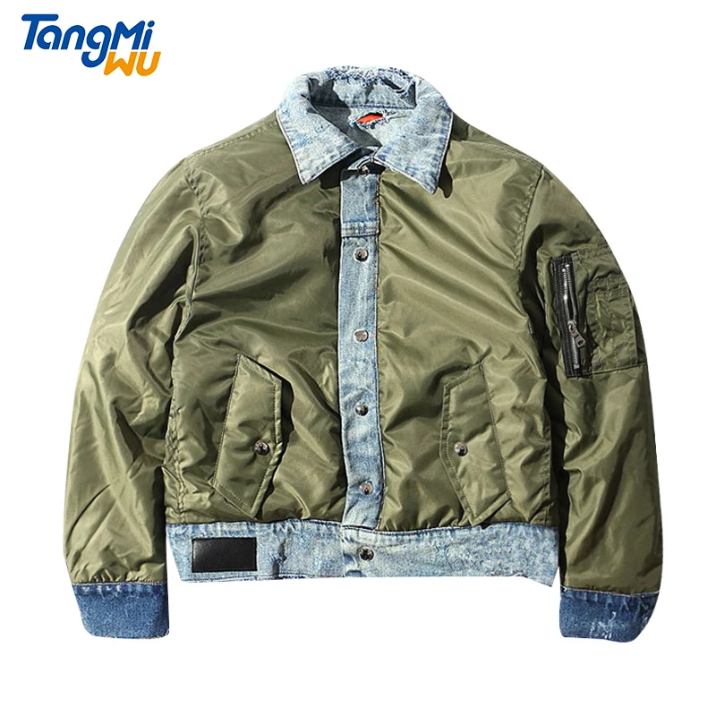 

TMW 2021 new style men's jackets loose casual reversible chaquetas de mezclilla men denim jean bomber jacket