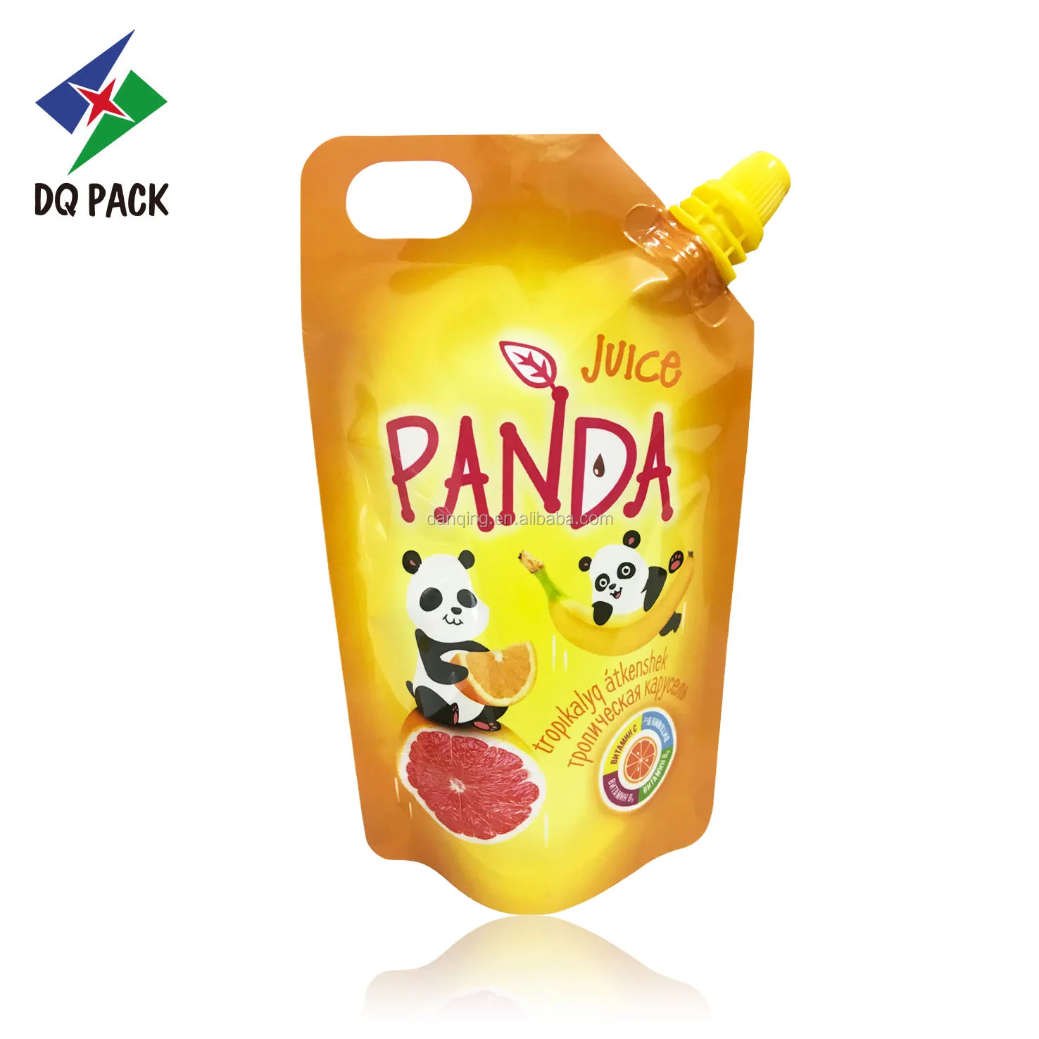 DQ PACK Custom Printed Zipper Clear Drink Reusable Food Spout Pouch Plastic Liquid Stand Up Pouch With Spout