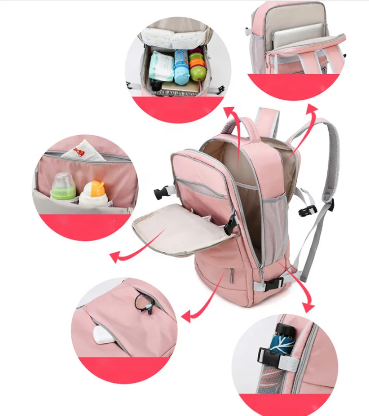 

Multifunctional Outdoor Travel Baby Mummy Diaper Backpack Bag, Customized color