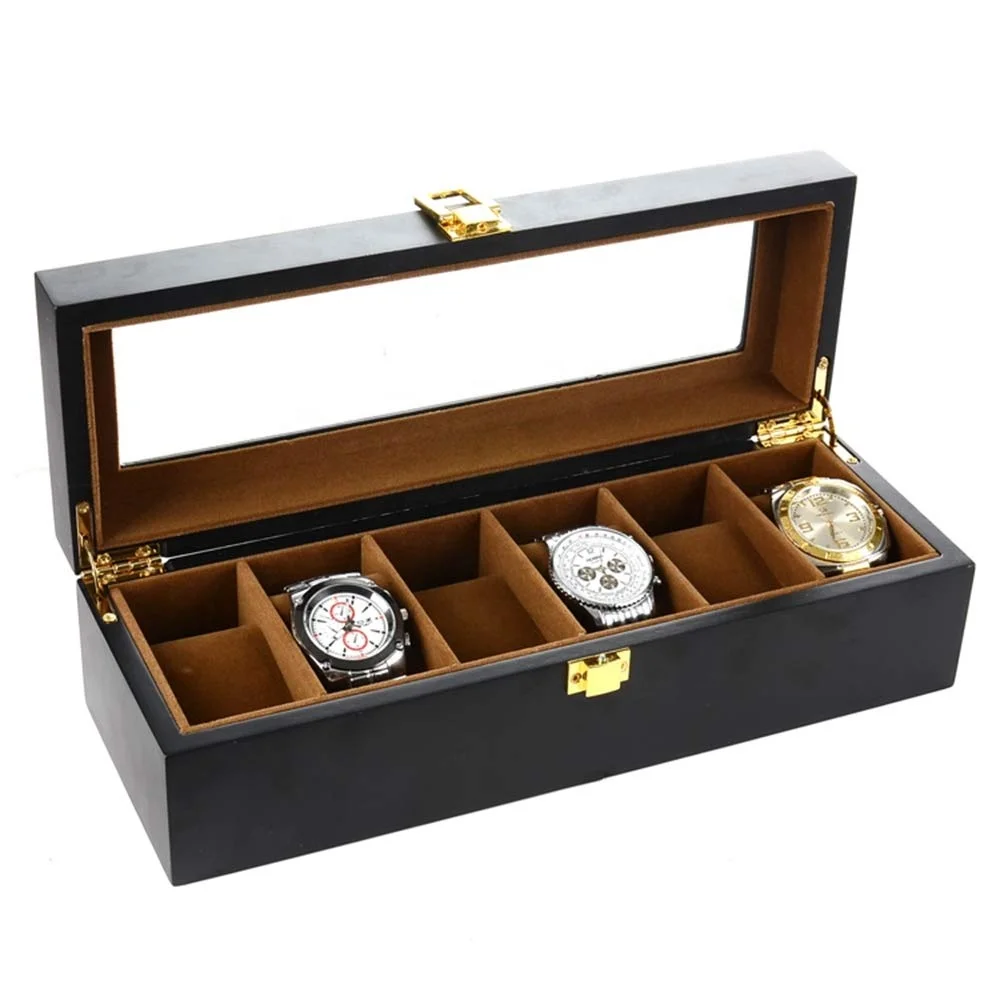 

box for automatic watch strap cheap / 6 slots space and glass lid
