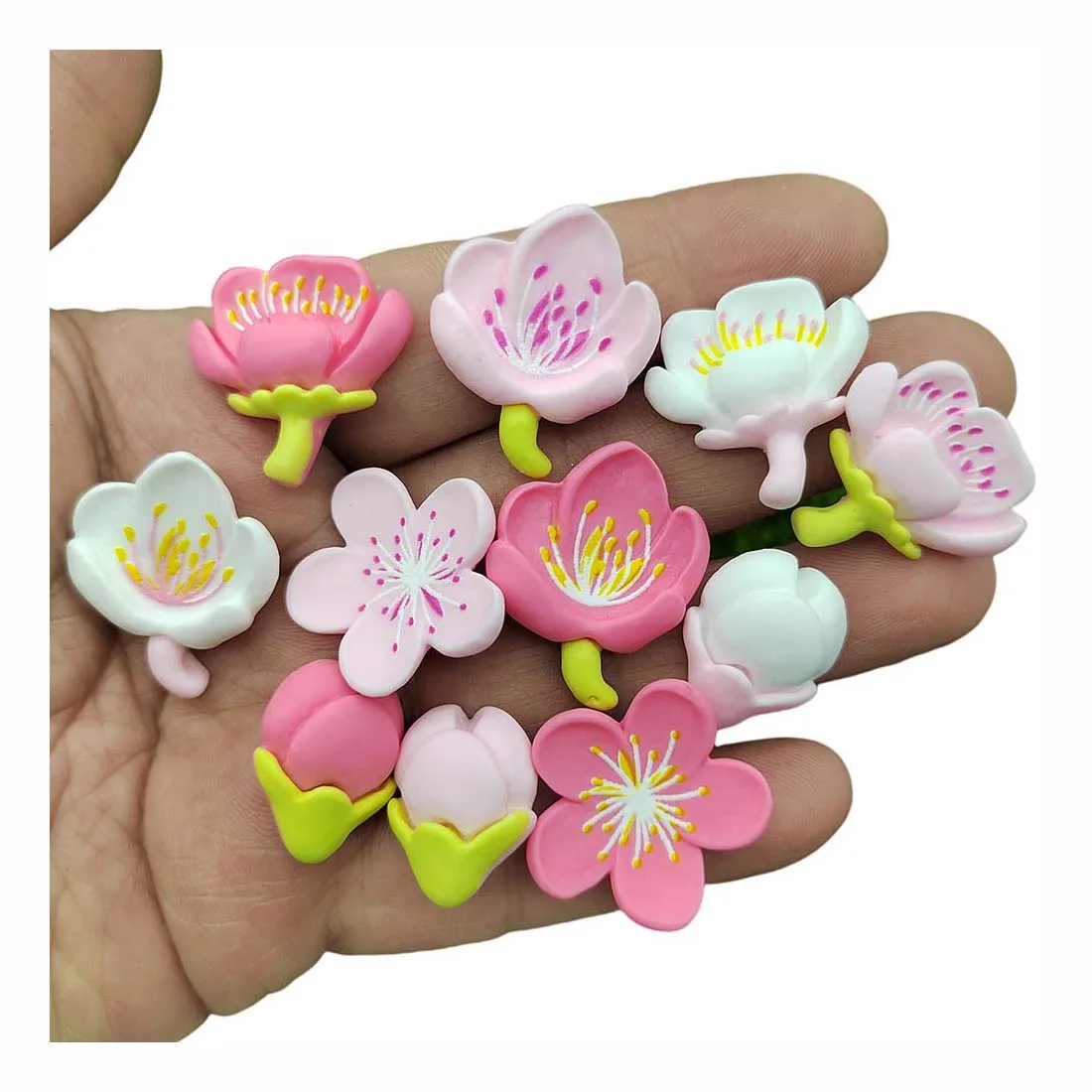 

Cute Mixed Cherry Blossoms Flower Resin Crafts Flat Bud Scrapbook Kawai DIY Embellishment Accessories