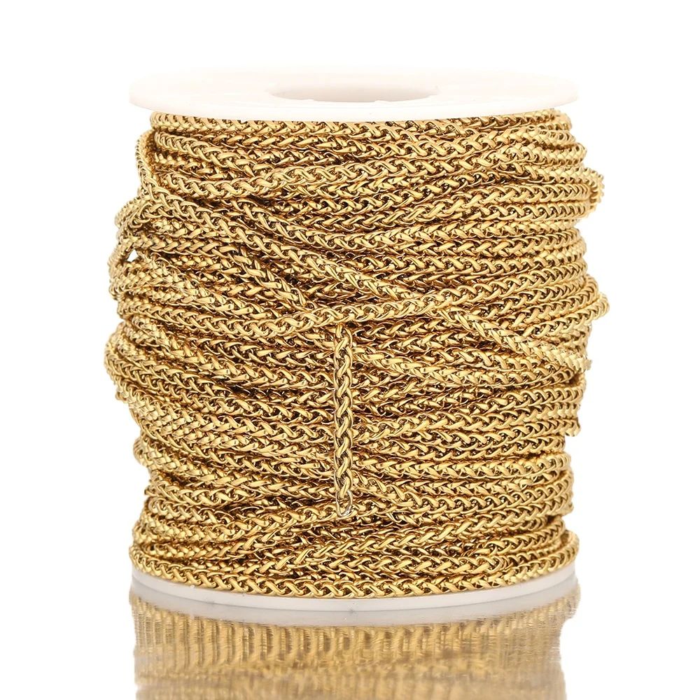 

Braided Link Wheat Chains DIY Women Punk Rock Necklace Accessories Jewelry Making Bracelet Supplies