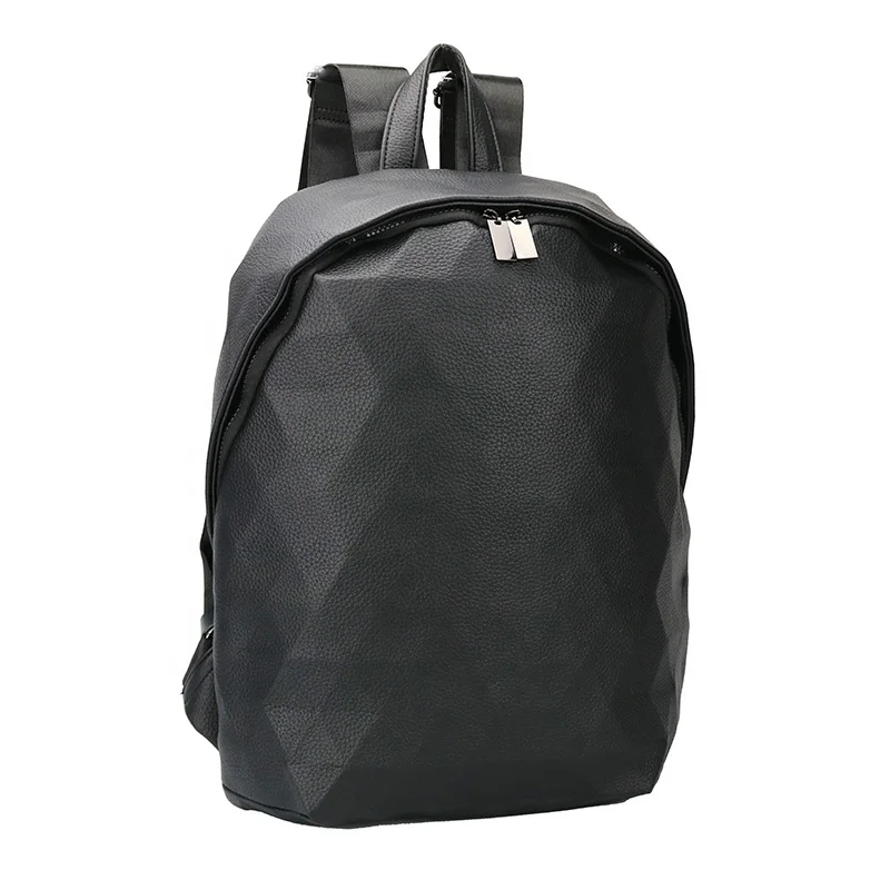 

Unisex Inside Geometric School Bag Laptop Zipper Large Plain Backpack
