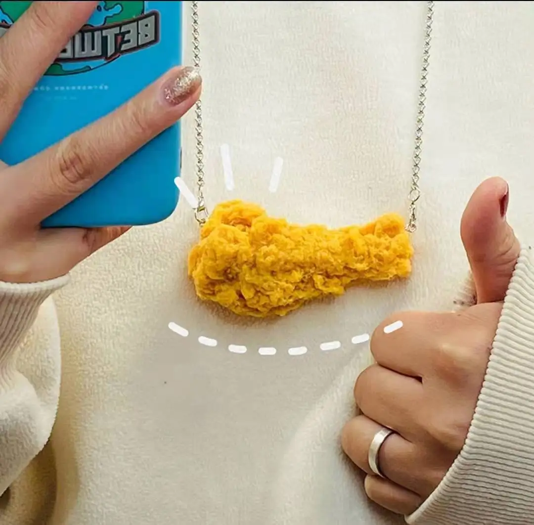 

Spoof Creative Food Necklace Personalized Fried Chicken Legs Chicken Wings Necklace